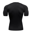 Camisa de compressão ginásio esportes topo secagem rápida respirável preto fitness roupas esportivas musculação